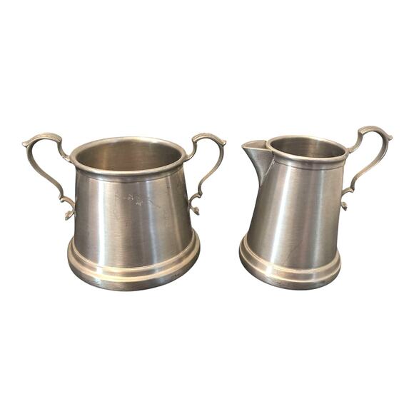 Vintage International Silver Company Pewter Coffee Tea Pot Creamer Sugar Set USA - Picture 5 of 7